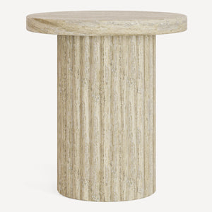 Union Home Forma Outdoor Side Table - Sculptural Concrete Design For Stylish Indoor & Outdoor Living Spaces Travertine Concrete Lvr00927