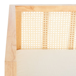 Safavieh Dune Rattan 3-Seater Sofa - Tropical Elegance With Plush Cushion For Comfortable Living Room Luxury White/Natural LVS1500A