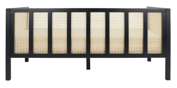 Safavieh Dune Rattan 3-Seater Sofa - Tropical Elegance With Plush Cushion For Comfortable Living Room Luxury White/Black LVS1500B