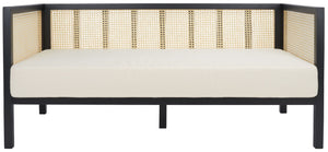 Safavieh Dune Rattan 3-Seater Sofa - Tropical Elegance With Plush Cushion For Comfortable Living Room Luxury White/Black LVS1500B