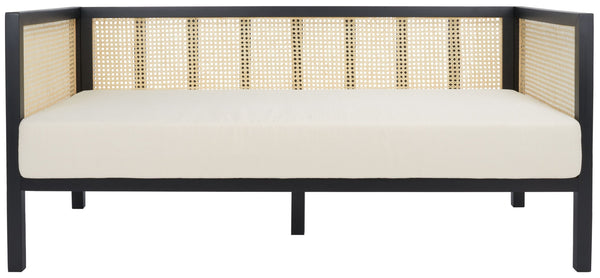 Safavieh Dune Rattan 3-Seater Sofa - Tropical Elegance With Plush Cushion For Comfortable Living Room Luxury White/Black LVS1500B