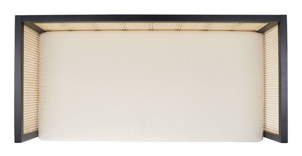 Safavieh Dune Rattan 3-Seater Sofa - Tropical Elegance With Plush Cushion For Comfortable Living Room Luxury White/Black LVS1500B