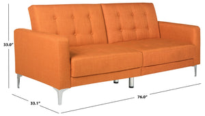 Safavieh Soho Modern Tufted Foldable Sofa Bed - Stylish Space-Saving Design For Versatile Living Solutions Orange LVS2000A