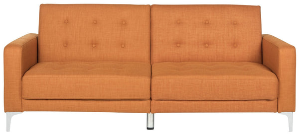 Safavieh Soho Modern Tufted Foldable Sofa Bed - Stylish Space-Saving Design For Versatile Living Solutions Orange LVS2000A