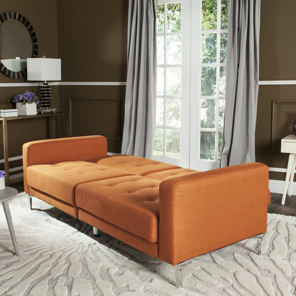 Safavieh Soho Modern Tufted Foldable Sofa Bed - Stylish Space-Saving Design For Versatile Living Solutions Orange LVS2000A