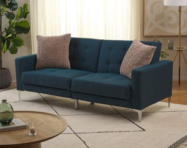 Safavieh Soho Modern Tufted Foldable Sofa Bed - Stylish Space-Saving Design For Versatile Living Solutions Navy LVS2000C