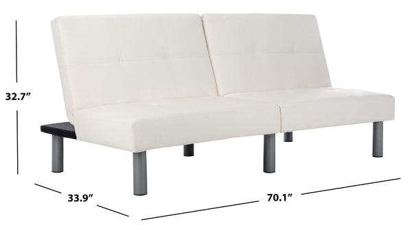 Safavieh Noho Contemporary Foldable Futon Bed - Stylish Tufted Sofa & Guest Bed With Durable Eucalyptus Frame LVS2002A