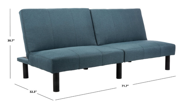 Safavieh Astoria Modern Foldable Futon Bed – Stylish Navy Upholstery, Eucalyptus Legs, Multi-Functional Design LVS2003A