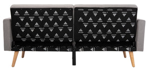 Safavieh Murray Retro-Inspired Foldable Futon Bed With Pillow – Stylish Sofa To Bed Solution For Any Space Dark Grey / Natural LVS2004A