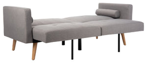Safavieh Murray Retro-Inspired Foldable Futon Bed With Pillow – Stylish Sofa To Bed Solution For Any Space Dark Grey / Natural LVS2004A