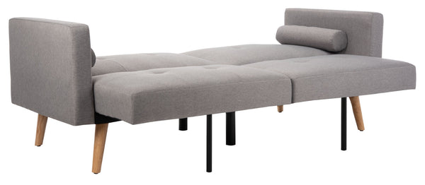 Safavieh Murray Retro-Inspired Foldable Futon Bed With Pillow – Stylish Sofa To Bed Solution For Any Space Dark Grey / Natural LVS2004A