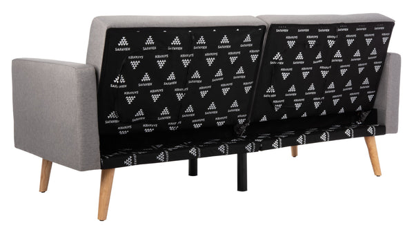 Safavieh Murray Retro-Inspired Foldable Futon Bed With Pillow – Stylish Sofa To Bed Solution For Any Space Dark Grey / Natural LVS2004A