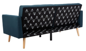 Safavieh Murray Retro-Inspired Foldable Futon Bed With Pillow – Stylish Sofa To Bed Solution For Any Space Navy / Natural LVS2004B