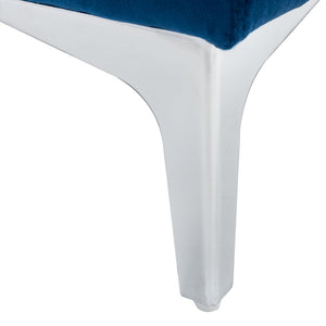 Safavieh Chelsea Versatile Foldable Futon Bed With Plush Upholstery And Sleek Design For Stylish Living Spaces Navy / Chrome LVS2005A