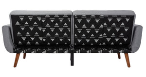 Safavieh Bushwick Versatile Foldable Futon Bed With Mid-Century Charm For Stylish Living Spaces And Guests Stone / Brown LVS2006A