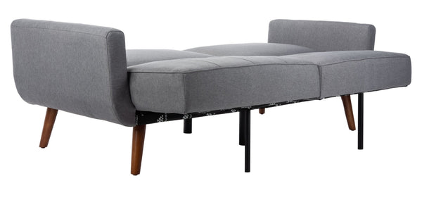 Safavieh Bushwick Versatile Foldable Futon Bed With Mid-Century Charm For Stylish Living Spaces And Guests Stone / Brown LVS2006A