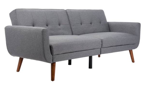 Safavieh Bushwick Versatile Foldable Futon Bed With Mid-Century Charm For Stylish Living Spaces And Guests Stone / Brown LVS2006A