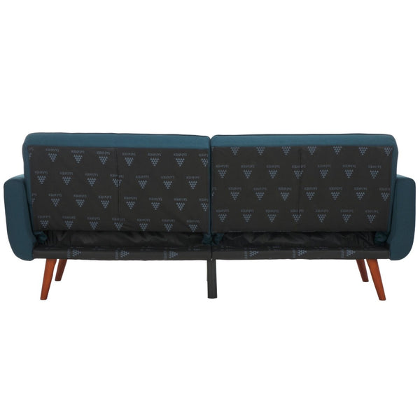 Safavieh Bushwick Versatile Foldable Futon Bed With Mid-Century Charm For Stylish Living Spaces And Guests Navy / Brown LVS2006C