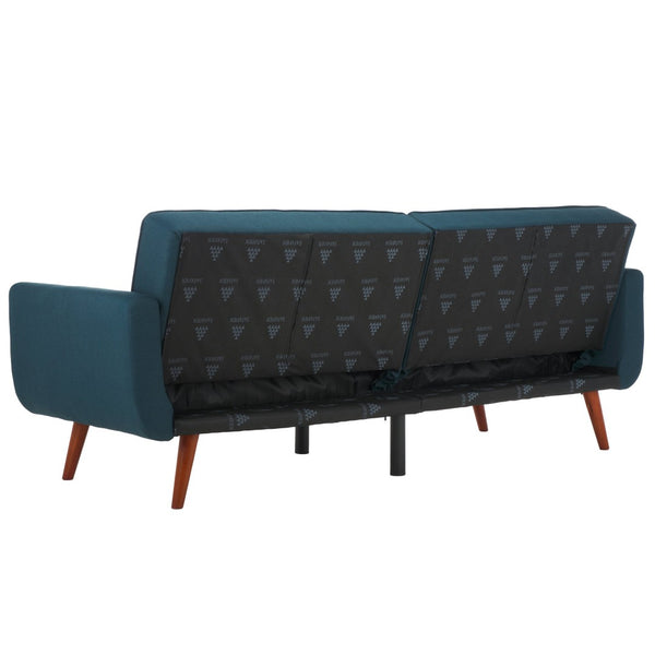 Safavieh Bushwick Versatile Foldable Futon Bed With Mid-Century Charm For Stylish Living Spaces And Guests Navy / Brown LVS2006C