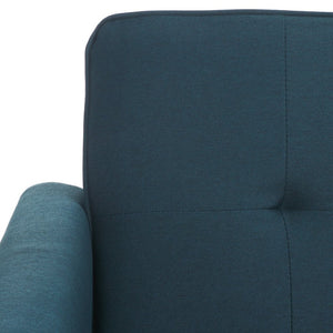 Safavieh Bushwick Versatile Foldable Futon Bed With Mid-Century Charm For Stylish Living Spaces And Guests Navy / Brown LVS2006C