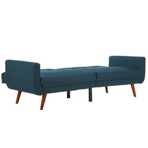 Safavieh Bushwick Versatile Foldable Futon Bed With Mid-Century Charm For Stylish Living Spaces And Guests Navy / Brown LVS2006C