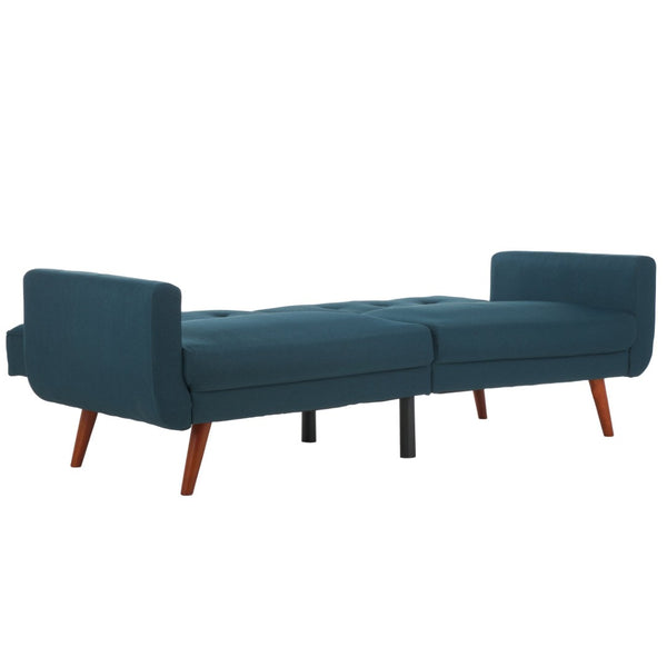 Safavieh Bushwick Versatile Foldable Futon Bed With Mid-Century Charm For Stylish Living Spaces And Guests Navy / Brown LVS2006C