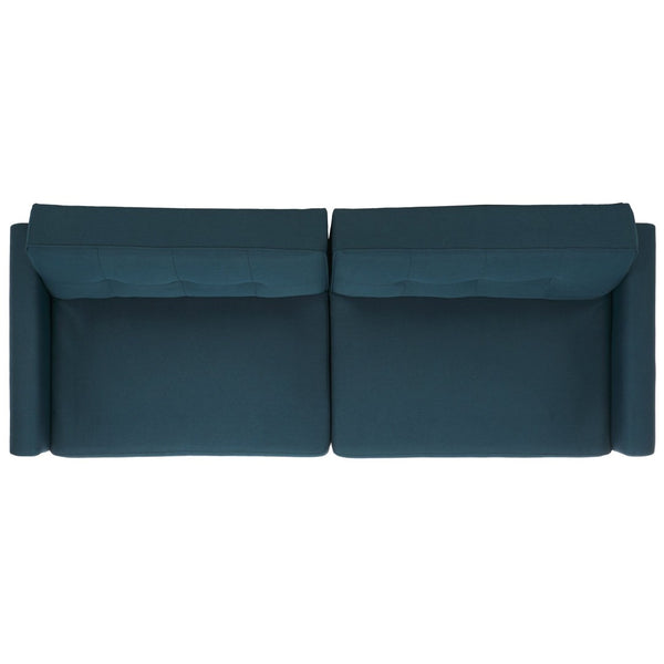 Safavieh Bushwick Versatile Foldable Futon Bed With Mid-Century Charm For Stylish Living Spaces And Guests Navy / Brown LVS2006C