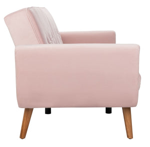 Safavieh Bushwick Versatile Foldable Futon Bed With Mid-Century Charm For Stylish Living Spaces And Guests Blush / Natural LVS2006D