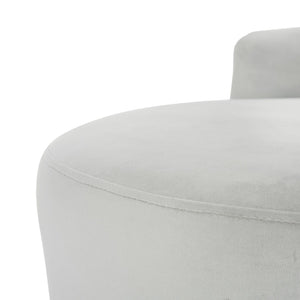 Safavieh Evangeline Elegant Parisian Settee In Plush Velvet With Chic Gold-Capped Metal Legs For Modern Interiors Grey / Black LVS6300B