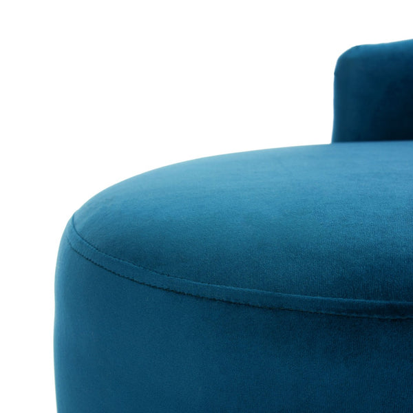 Safavieh Evangeline Elegant Parisian Settee In Plush Velvet With Chic Gold-Capped Metal Legs For Modern Interiors Navy / Black LVS6300C