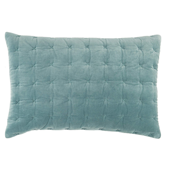 Jaipur Living Jaipur Living Winchester Cotton Velvet Lumbar Pillow Hand Quilted Coastal Bedroom Accent Blue 16"X24" Lumbar PLC102351