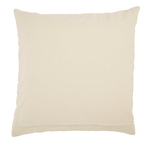 Jaipur Living Jaipur Living Winchester Quilted Velvet Cotton Lumbar Pillow for Sofa or Bed Styling Beige/White 26" Square Down PLW103464