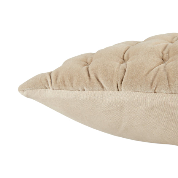 Jaipur Living Jaipur Living Winchester Cotton Velvet Lumbar Pillow Hand Quilted Coastal Bedroom Accent Beige 26" Square PLC102314