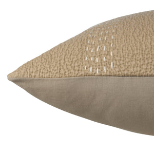 Jaipur Living Jaipur Living Lexington Cotton Woven Stripe Pillow with Hand Embroidered Stitch Detail Taupe Down PLW103458