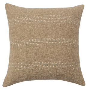 Jaipur Living Jaipur Living Trenton Cotton Embroidered Square Pillow Cover for Farmhouse Neutral Interiors Taupe PLC102308