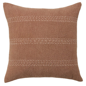 Jaipur Living Jaipur Living Lexington Cotton Woven Stripe Pillow with Hand Embroidered Stitch Detail Terracotta Down PLW103457