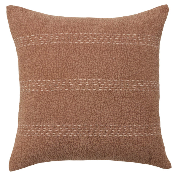 Jaipur Living Jaipur Living Lexington Cotton Woven Stripe Pillow with Hand Embroidered Stitch Detail Terracotta Down PLW103457