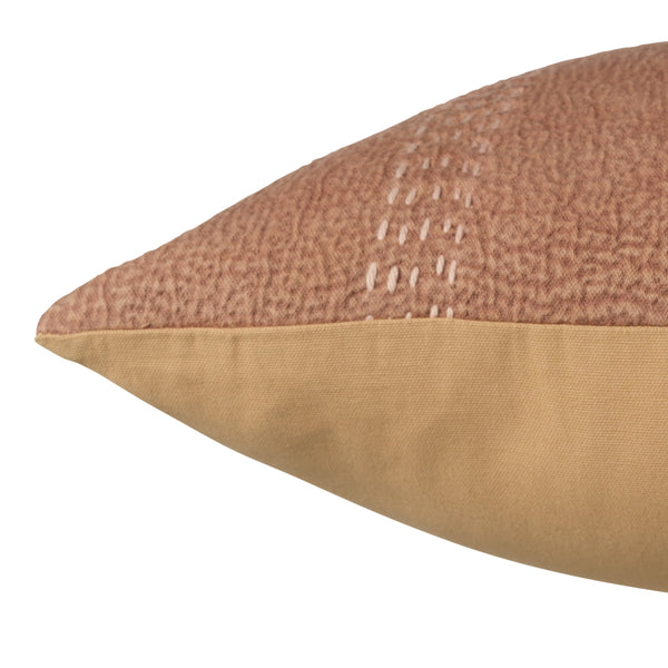 Jaipur Living Jaipur Living Trenton Cotton Embroidered Square Pillow Cover for Farmhouse Neutral Interiors Terracotta PLC102307