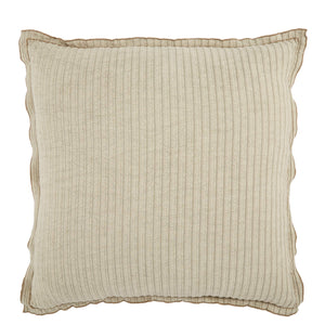 Jaipur Living Jaipur Living Cotton Stripe Pillow Cover Flanged Border Embroidery Neutral Beige PLC102310
