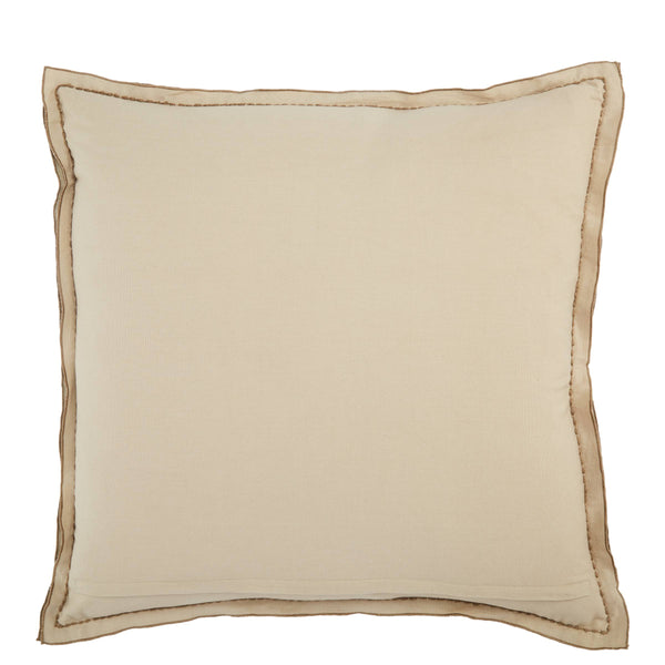 Jaipur Living Jaipur Living Cotton Stripe Pillow Cover Flanged Border Embroidery Neutral Beige PLC102310