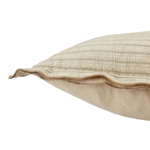 Jaipur Living Jaipur Living Cotton Stripe Pillow Cover Flanged Border Embroidery Neutral Beige PLC102310