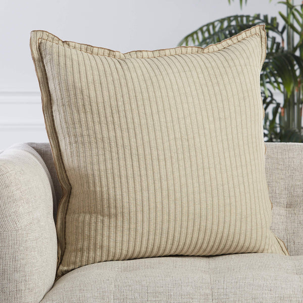 Jaipur Living Jaipur Living Norwood Cotton Striped Square Pillow with Embroidered Flange Border Down PLW103460