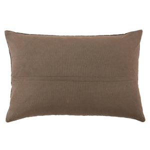 Jaipur Living Jaipur Living Milton Lumbar Pillow Cover Geometric Embroidery Cotton Viscose Sofa Accent Dark Brown PLC102487