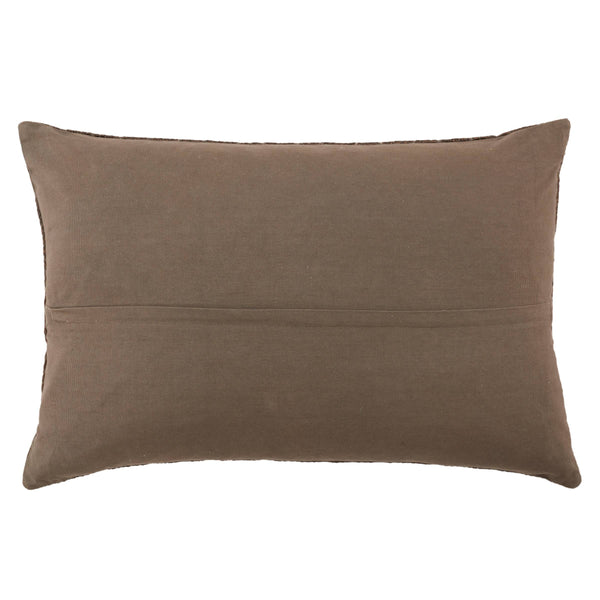 Jaipur Living Jaipur Living Milton Lumbar Pillow Cover Geometric Embroidery Cotton Viscose Sofa Accent Dark Brown PLC102487