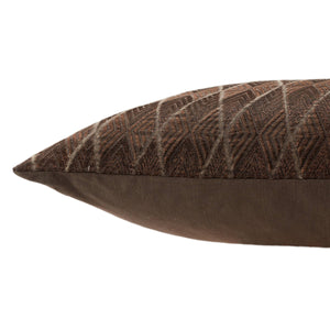 Jaipur Living Jaipur Living Milton Metallic Embroidered Geometric Lumbar Pillow Cotton Viscose Accent Dark Brown Down PLW103775