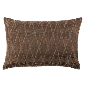 Jaipur Living Jaipur Living Milton Metallic Embroidered Geometric Lumbar Pillow Cotton Viscose Accent Dark Brown Down PLW103775