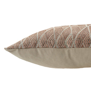 Jaipur Living Jaipur Living Milton Metallic Embroidered Geometric Lumbar Pillow Cotton Viscose Accent Bronze / Gray Down PLW103776