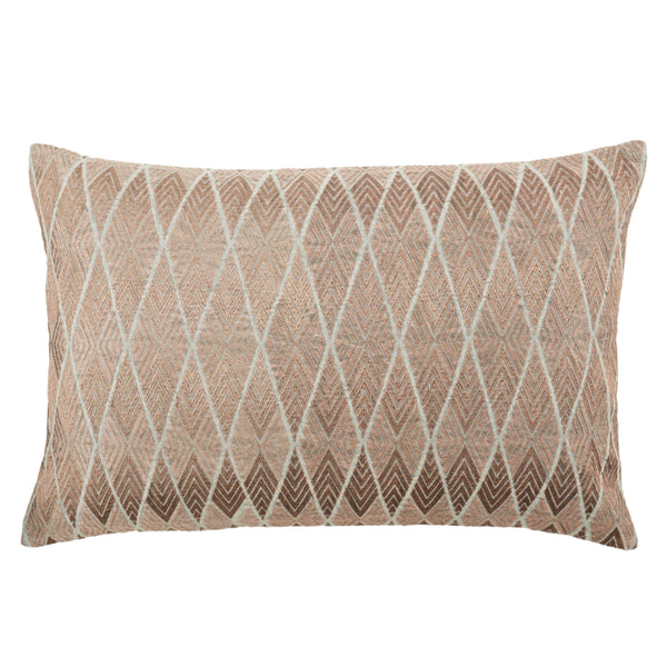 Jaipur Living Jaipur Living Milton Metallic Embroidered Geometric Lumbar Pillow Cotton Viscose Accent Bronze / Gray Down PLW103776
