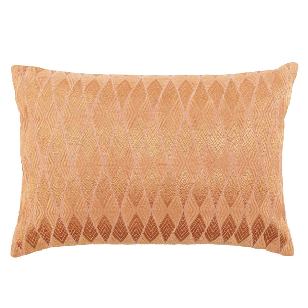 Jaipur Living Jaipur Living Milton Lumbar Pillow Cover Geometric Embroidery Cotton Viscose Sofa Accent Rose PLC102489