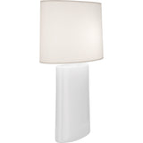 Robert Abbey Lily Victor Table Lamp Lily Glazed Ceramic Oval Ascot White Fabric Shade